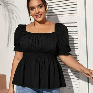 Black Ruched Blouse